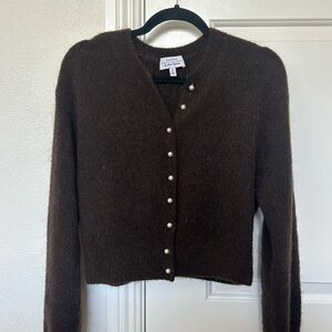 & Other Stories Pearl Button Chocolate Brown Cardigan